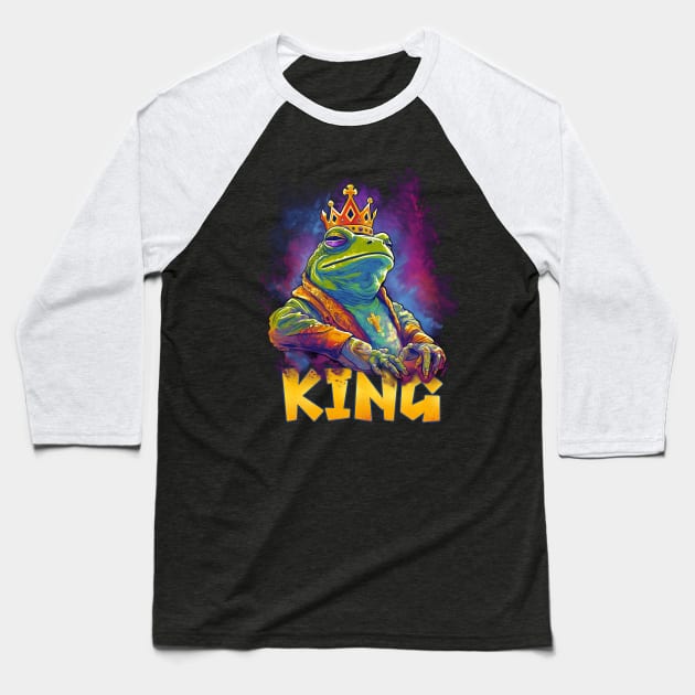 Frog Pepe King Baseball T-Shirt by KATTTYKATTT